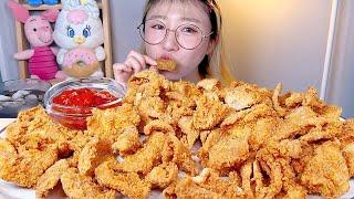 닭껍질튀김 쌓아두고 먹기 kfc 디저트 먹방 Dessert Mukbang | fried chicken skin | 鶏皮揚げ