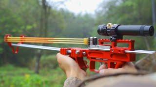 Slingshot Review|Amazing Slingshot Rifle,Best Powerful Accurate Hunting Fishing Mechanical Slingshot