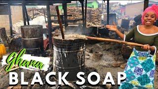 HOW AFRICAN BLACK SOAP IS LOCALLY MADE + WHITE SOAP, RAW GHANA BLACK SOAP MAKING, Ghana Vlog