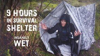 9 Hour Emergency Survival Shelter in Extreme Wet Conditions (Grim)