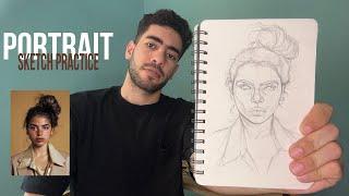 How to draw a portrait using Loomis method