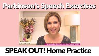 Parkinson's Speech Exercises: SPEAK OUT! Warm up