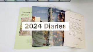 2024년을 위한 다이어리 소개 / 겨울 테마 감성 다이어리 꾸미기️ / 2024 Diaries / Winter theme Aesthetic Journal with me