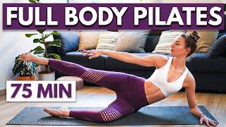 1 HOUR 15 MIN INTENSE FULL BODY PILATES WORKOUT | Intermediate Pilates | With Warm-Up & Cool Down