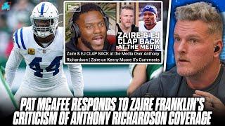 Pat McAfee Responds To Colts LB Zaire Franklin Calling Out His Criticism Of Anthony Richardson