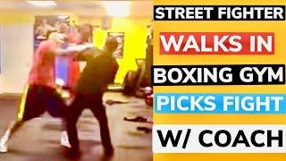 Bully Pushes Boxing Coach. Coach Humbles Bully