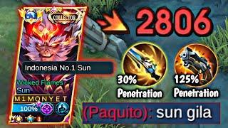 BUILD PENETRATION YANG BIKIN DAMAGE SUN MAKIN GILAA  BUILD SUN TERBARU 2024 | MOBILE LEGENDS