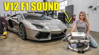 We Put A F1 RACE Exhaust on my V12 LAMBORGHINI AVENTADOR... It Sounds Insane.