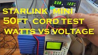 STARLINK MINI Test 50 ft power cord  power  vs Voltage  KIKUSUI PLZ ..