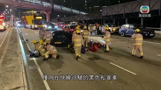 香港無綫｜香港新聞｜1/1/2025 要聞｜ 【西九龍公路致命車禍】最新片段曝光 涉事的士疑切快線與尾隨私家車相撞