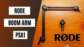 Mic Boom Arm Rode PSA1 unboxing set up + how to tighten to keep arm in place for lighter mics