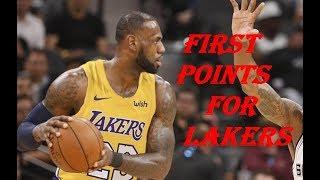 LeBron James FIRST POINTS FOR LA LAKERS