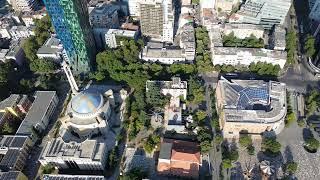 Skanderbeg Square or Tirana's Main Square. GREAT AND WONDERFUL!   BY DRONE! - Tirana Albania - ECTV