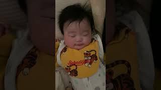 스르르 잠이드는 아기  だんだんと眠くなる日韓ベイビー#shorts #한일커플 #한일부부 #아기