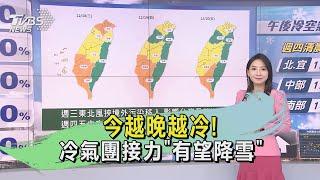 今越晚越冷!冷氣團接力「有望降雪」｜早安氣象｜TVBS新聞 20241218   @TVBSNEWS01