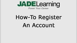 JADE Learning How-To Register Account