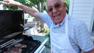 Grilling Steaks on the BBQ and Harvesting Vegetables and Herbs from my Garden