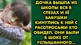 Дочка вышла из школы вся в слезах и её бабушки кинулись к ней с расспросами кто обидел. Они были в..