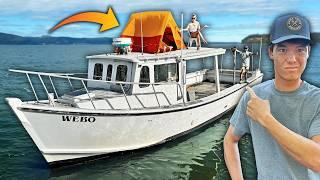 24 HOURS Boat Camping in the Bay