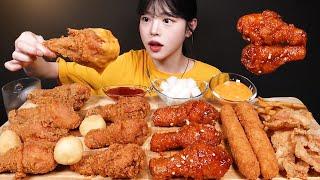 SUB)Crispy Fried Chicken, Seasoned Chicken, Shrimp sticks, Fries Mukbang ASMR