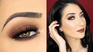 Warm Brown Smokey Eye & Brown Lips Fall Makeup Tutorial