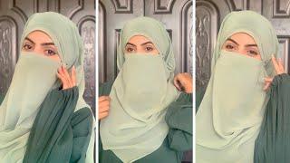 Easiest Niqab Style | Full coverage Arabic Hijab Tutorial