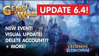 Gems of War 6.4 Update Legends Reborn! New Trophies Achievements and DELETE Account!