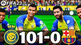 FIFA 23 - MESSI, RONALDO, MBAPPE, NEYMAR, ALL STARS PLAYS TOGETHER | Al NASSR 101-0 FC BARCELONA