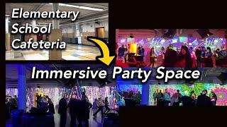 Wow  school cafeteria tuning into an immersive party space