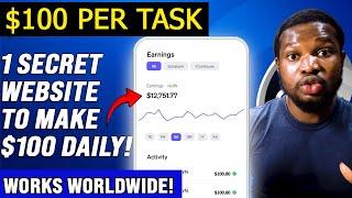 (EARN $100 PER TASK) 1 SECRET WEBSITE to Earn $100 Daily Online | Make Money Online 2024 (Worldwide)