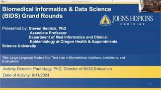 Informatics Grand Rounds with Dr. Steven Bedrick