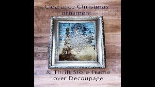 DIY Glittery Winter Decoupage on Glass *use your favorite ornament