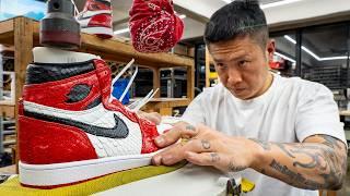 This Man Creates  the Most Insane Air Jordan Custom with Snakeskin Ever!