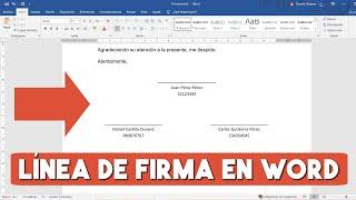 Como Hacer Linea de Firma en Word