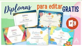  𝗗𝗜𝗣𝗟𝗢𝗠𝗔𝗦 para descargar y modificar 𝗚𝗥𝗔𝗧𝗜𝗦 | Certificados editables GRATIS | Envíalos o imprímelos