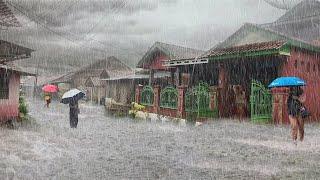 Heavy Rain in a Beautiful Mountain Village | STOP Losing Sleep! Heavy Rain Sounds are the Answer