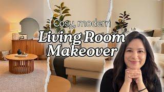 EXTREME LIVING ROOM MAKEOVER | COSY MODERN TRANSFORMATION | MATCHING OLD AND NEW