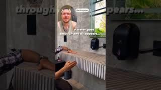 #Сантехник за необычные дизайнерские решения Удивительный рукомойник из нарезанных камней 🪨