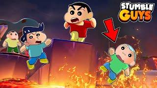 Shinchan And His Friends Trying To Survive Lava In Stumble Guys  | Shinchan Playing Stumble Guys 