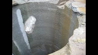 Throwing a rock down a 450m deep hole. (1500 feet)