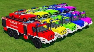 TRANSPORTING COLOR CHEVROLET, DACIA, AUDI, DACIA, CHEVROLET INTO GARAGES! - Farming Simulator 22