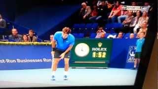 Slow Mo of Federer hit in balls OUCH!