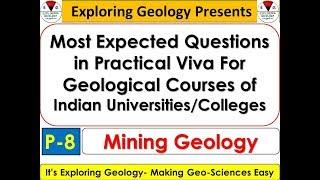 Important Questions for Practical Viva in Mining Geology| Exploring Geology