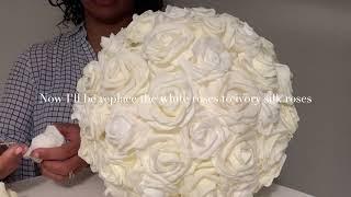 Elegant & big kissing flower ball centerpieces / step-by step/ Centros de mesa