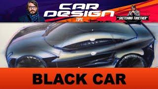 Car Sketching Tutorial P36- how to color a black car, Luciano Bove