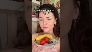 USING FRUIT TO DO MAKEUP?? #makeup #fruit #fruitmakeup #makeuphacks #summervibes