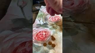 Rose in my sketchbook #art #rosepainting #watercolor #rosepaintingtutorial #watercolour #flowers