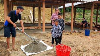 single mother carries river sand to build house foundation DANG THI DU