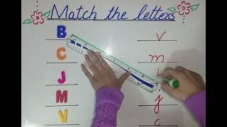 match the capital letters with small letters | learn column in english | abc matching for toddlers