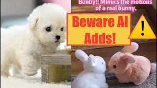 Beware Realistic Robot Puppy & Realistic Bunny AI Ads! #scam #ai #robotpet #lifelike